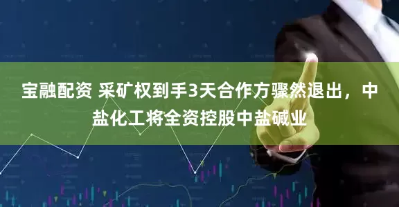 宝融配资 采矿权到手3天合作方骤然退出，中盐化工将全资控股中盐碱业
